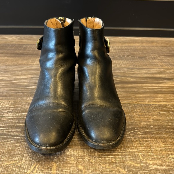 Black Leather Flat Ankle Boots - GREAT Condition - Picture 4 of 4